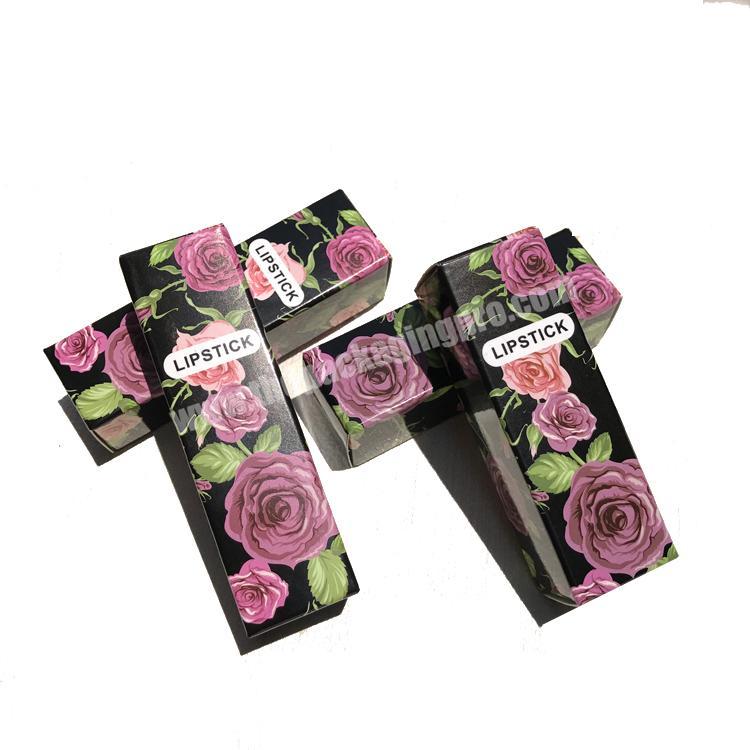 Wholesaler Lipstick Box Custom Logo Hot Foil Cosmetics Printed Box Sleeve  Match Lipliner Case Gift Box