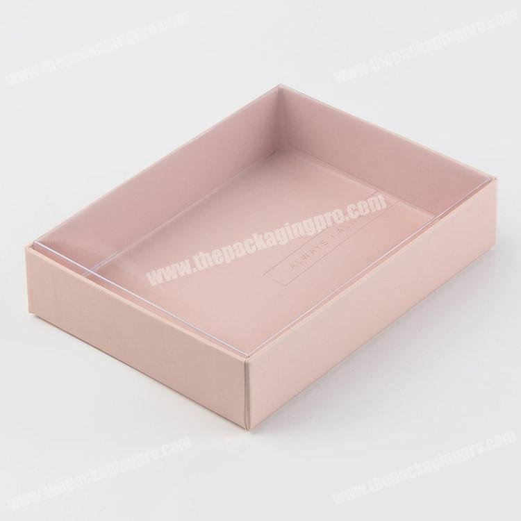 Wholesales custom clothing scarf packaging paper box pvc cover with clear lid