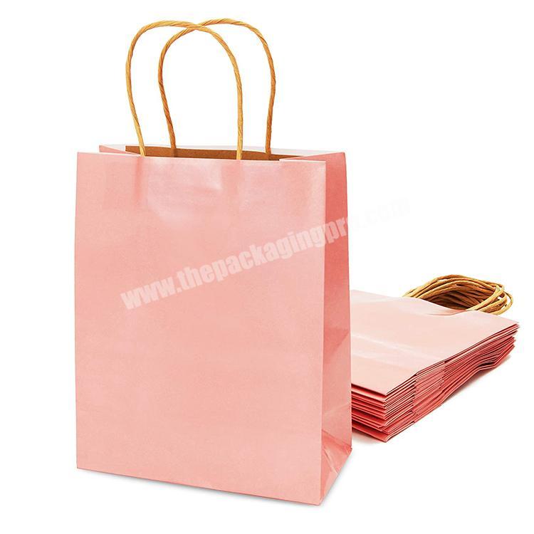 Wholesales Custom Logo Printed Cheap Recycled Take Away Food Packaging Shopping Brown Paper Bag With TwistedFlat Handles
