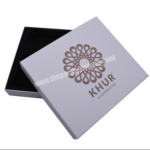 wholesales OEM Logo Silver Foil Hot Stamping Print Lid and Base Box Gift Paper Packaging Box for CupBottleCrystal Tube