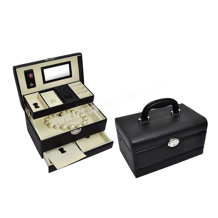 whose sales business pro table Pu leather storage case ; black travel storage jewelry box