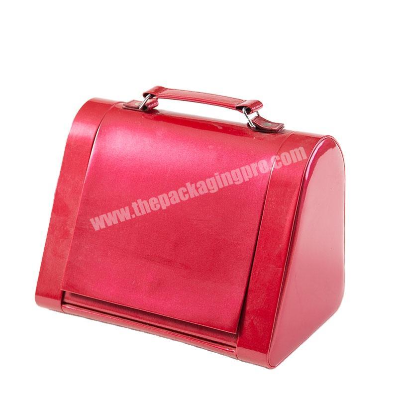 whose sales high quality red Pu Leather multi-layer pro table cosmetic Packing travel bag Gift Box with for perfume lipstick