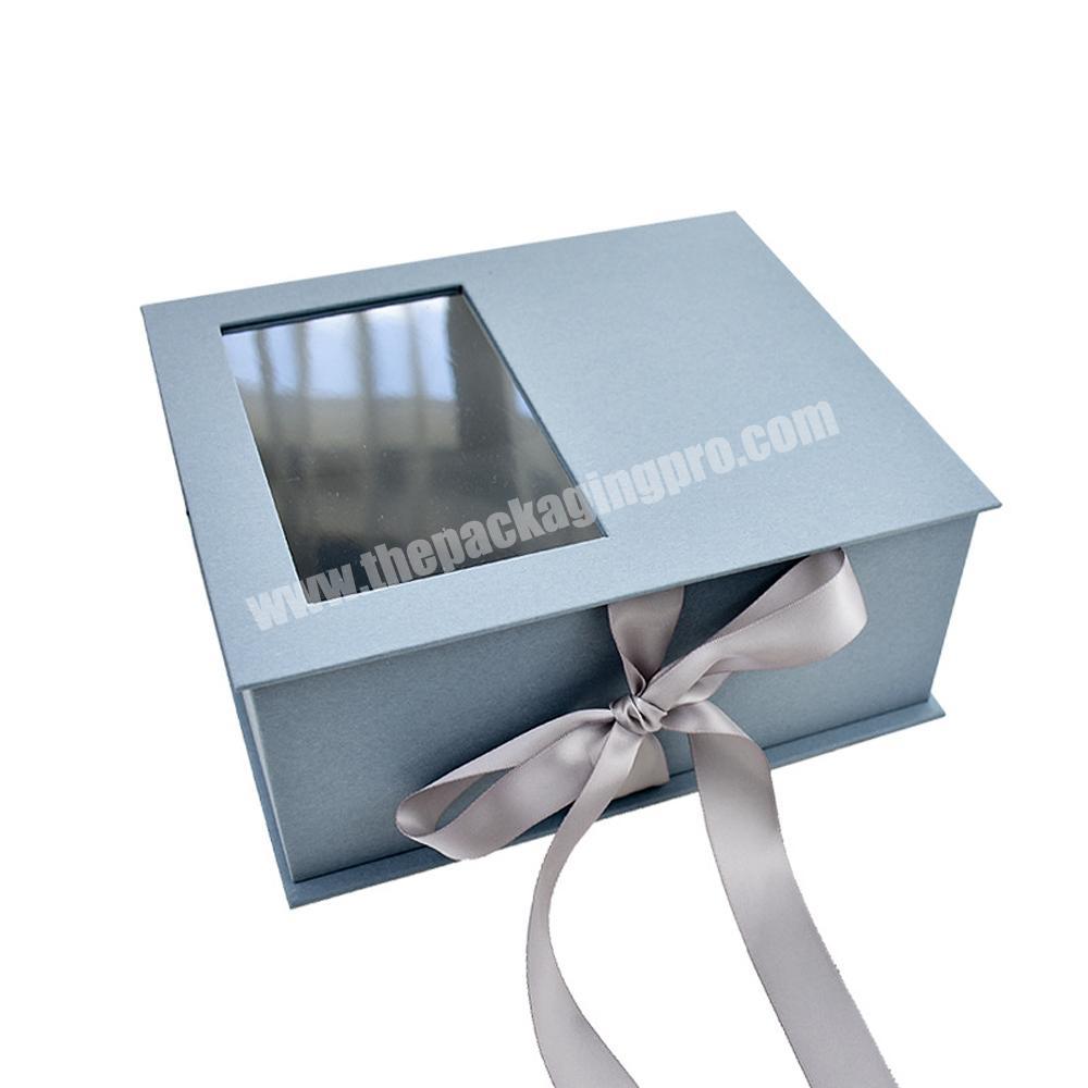 Windows Gift Box Custom Logo Cardboard Paper Cosmetic Gift Set Packaging Box with Window