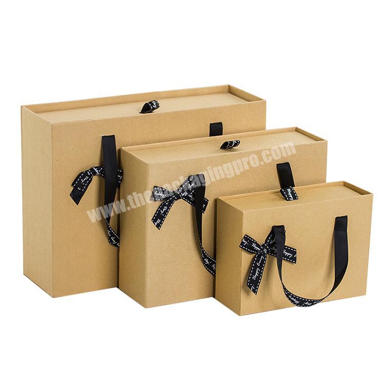With Silk Ribbon Bow Luxury Sliding American Girl Doll Box Packaging Drawer Box for Apparel