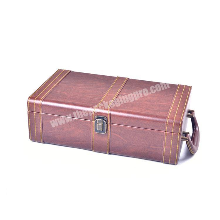 Wood Grain PU Leather MDF Board Ceremony Vintage Wine Packaging Box
