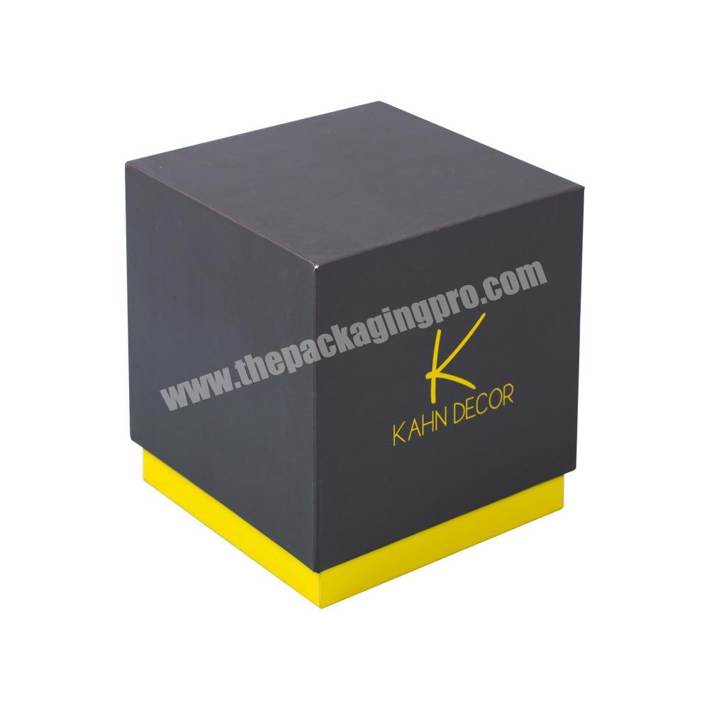 yellow and black lid and base packaging box