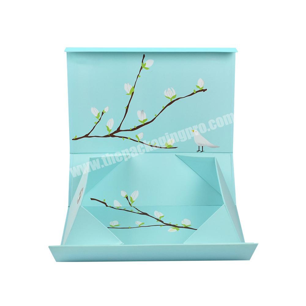Yiwu custom foldable gift cardboard paper flat folding packaging foldable box gold foil logo