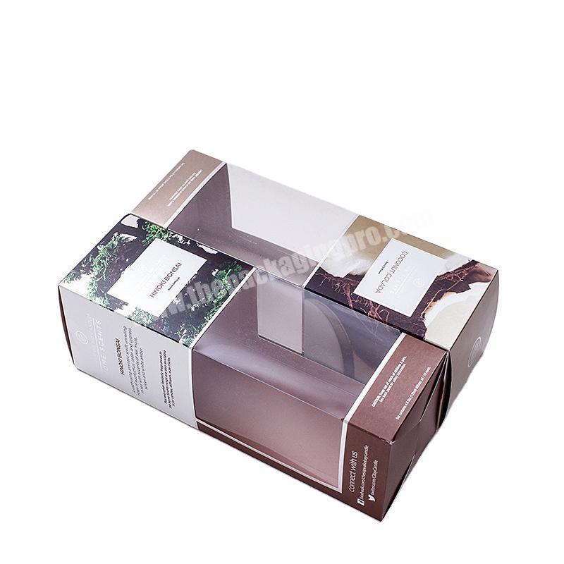Yiwu factory luxury custom UV frosted packaging box cosmetic packaging carton printing thick high permeability PVC packaging box