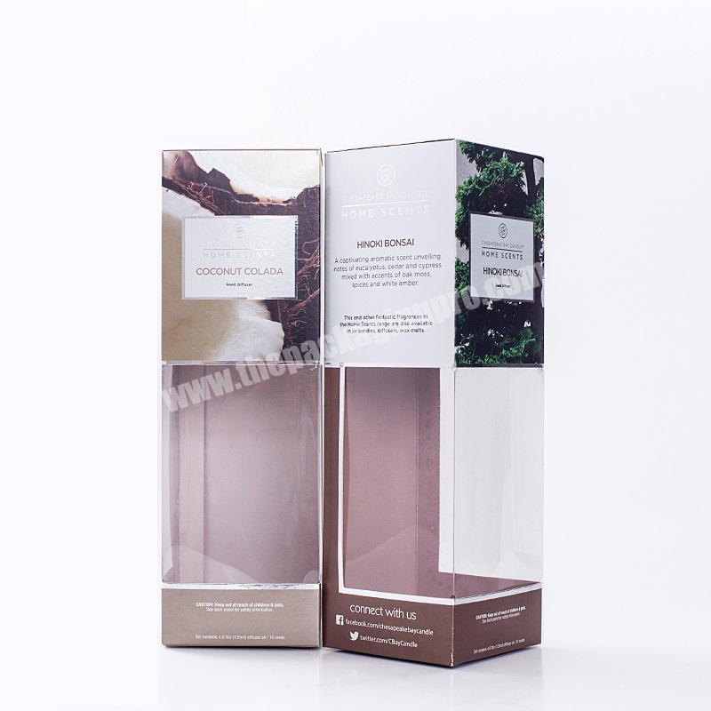 Yiwu factory luxury custom UV frosted packaging box cosmetic packaging  carton printing thick high permeability PVC