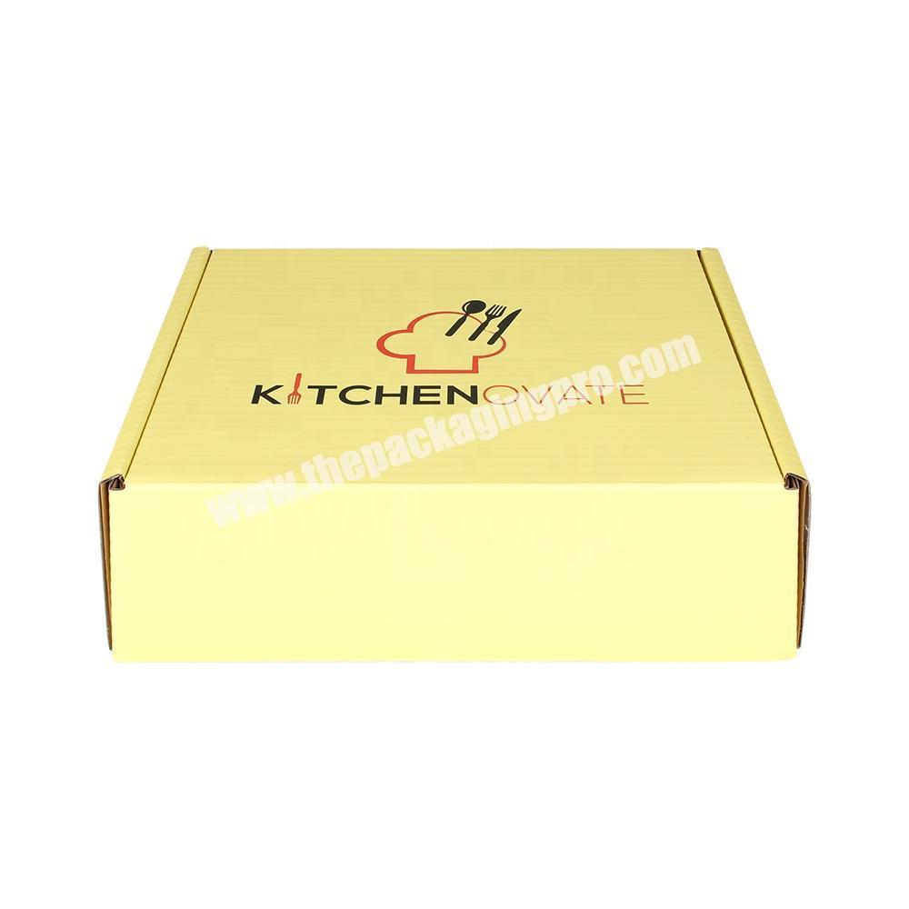 Yongjin Custom Logo Beige Gift Packing Boxes E Flute Corrugated Box