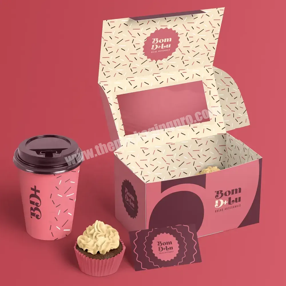 Sample Available Takeout Containers Cardboard Paper Cake Dessert Take Away Brownies Donut Packaging Box - Buy Donut Packaging Box,Brownies Box,Cardboard Boxes Paper Cake Dessert Box Take Away.