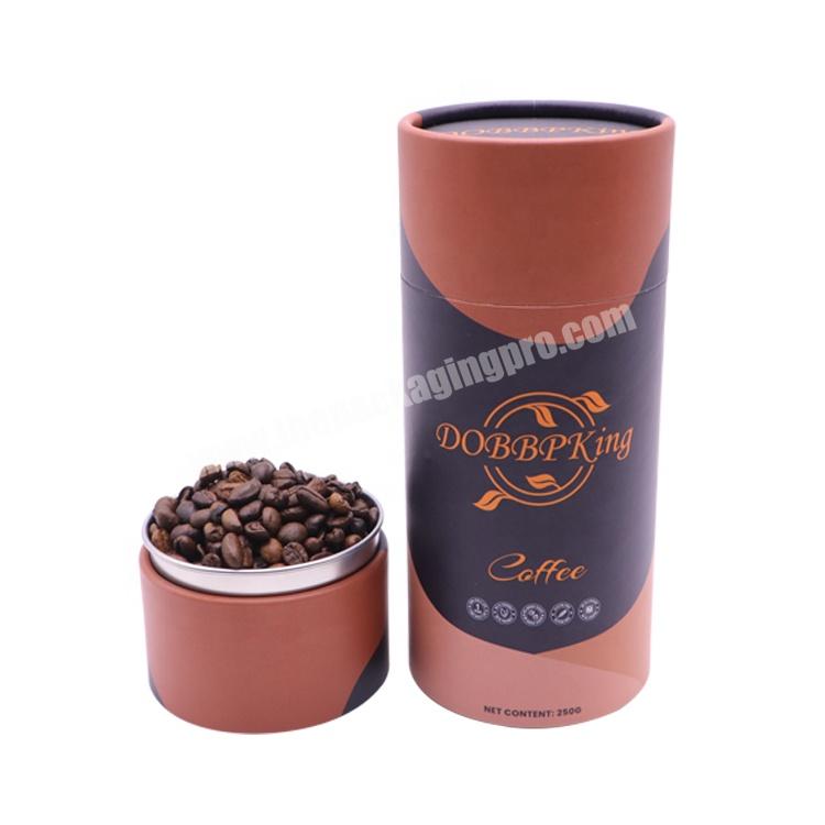 100% Biodegradable recycled round tea canister kraft tube coffee packaging cylinder paper box