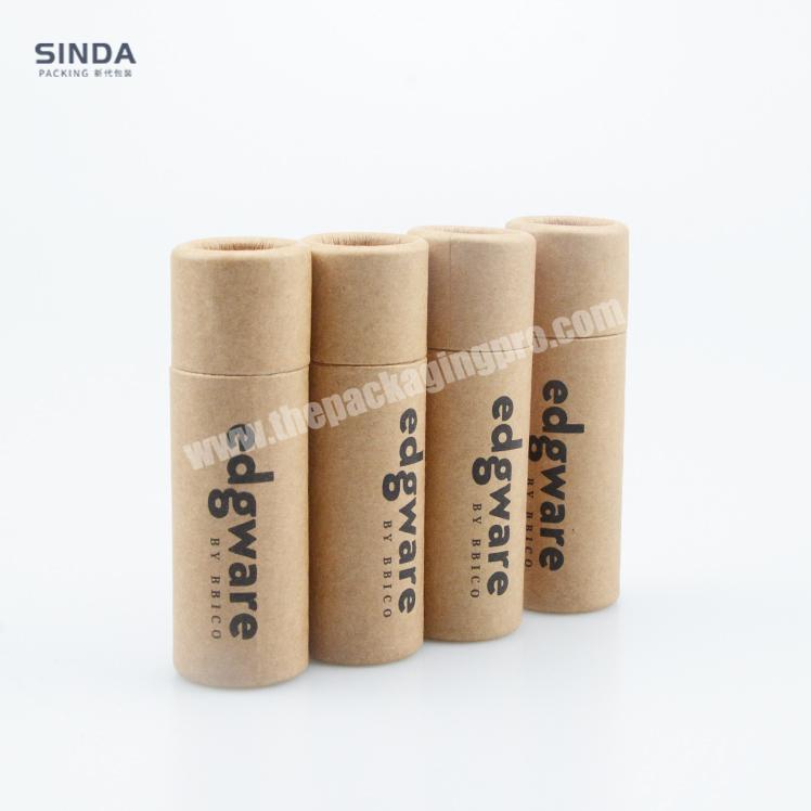100% Recycled Materia Eco friendly custom design kraft paper cardboard lip balm tube deodorant container 2oz