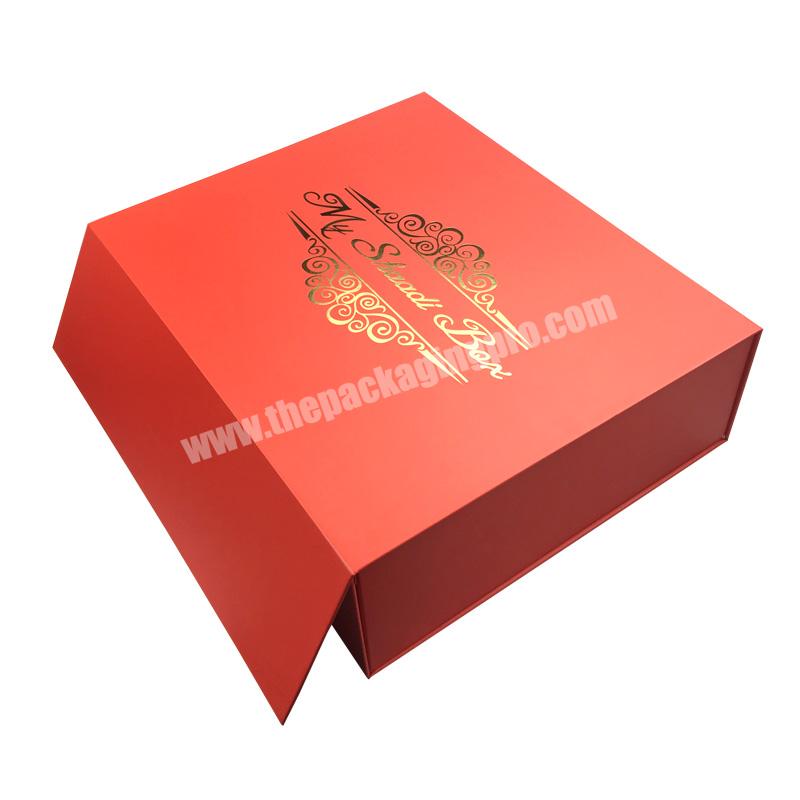 15 Year Factory OEM Red Flat Collapsible Packaging Boxes For Dress Clothes branded packaging