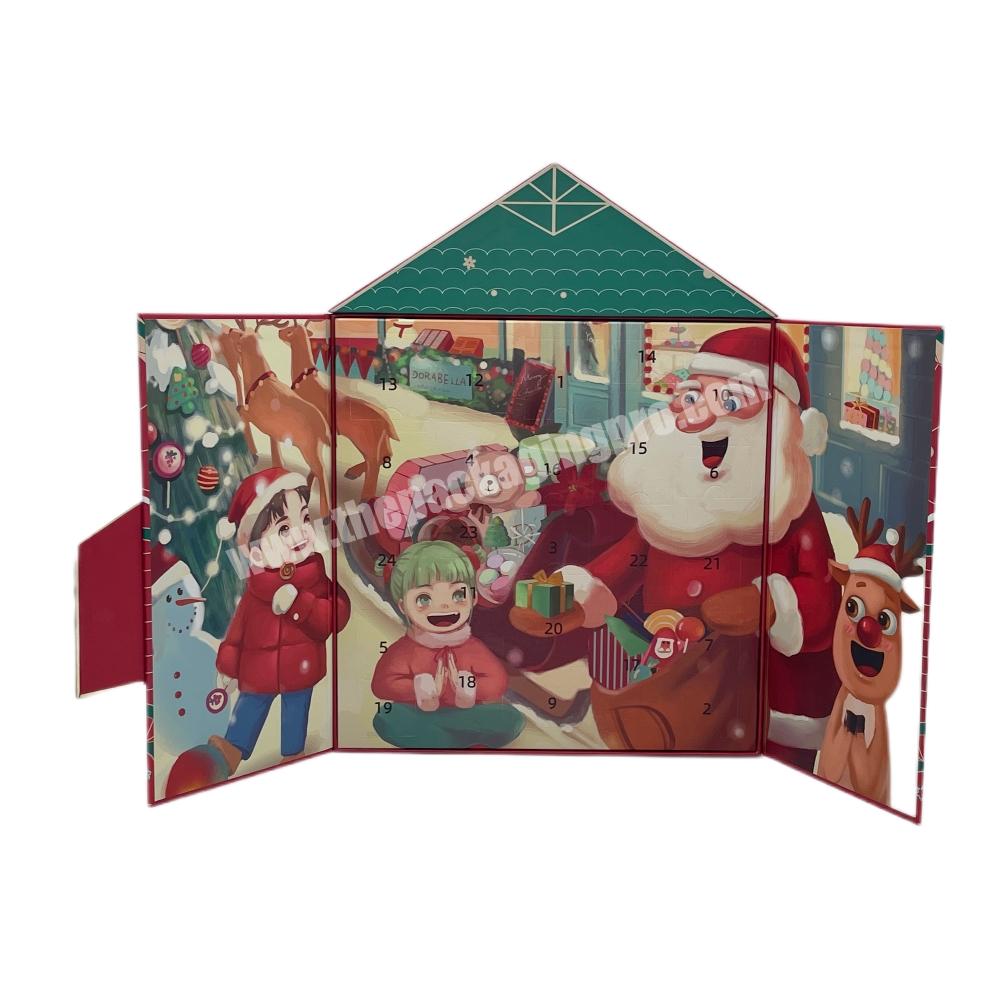 2023 New Christmas Custom Gift Box Cardboard Cosmetic Advent Calendar Box With 30 24 Drawers Advent Calendar