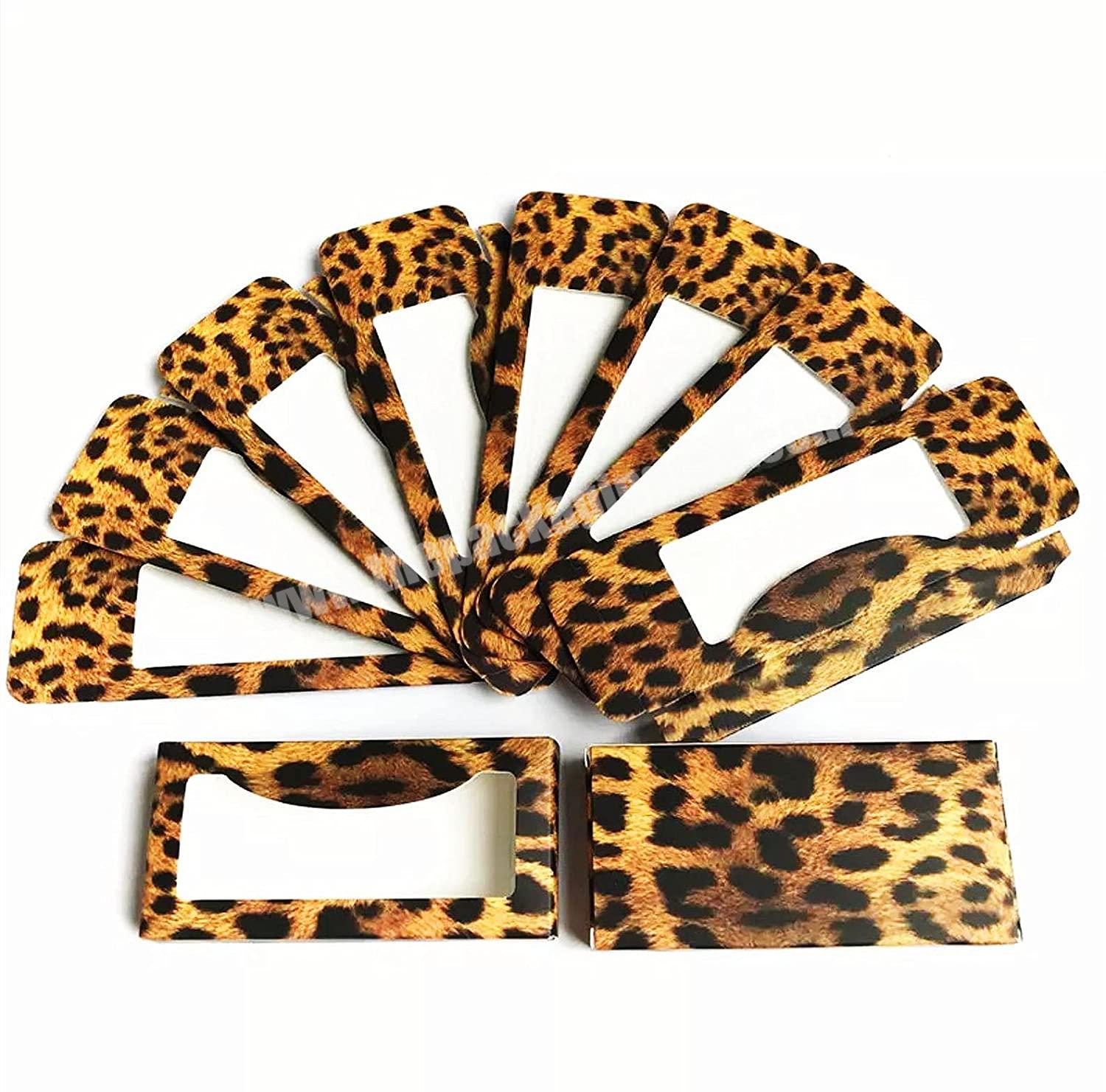 50 Sets leopard Eyelash Cosmetics 100 Pieces Empty Eyelashes Packaging Paper Lash Box