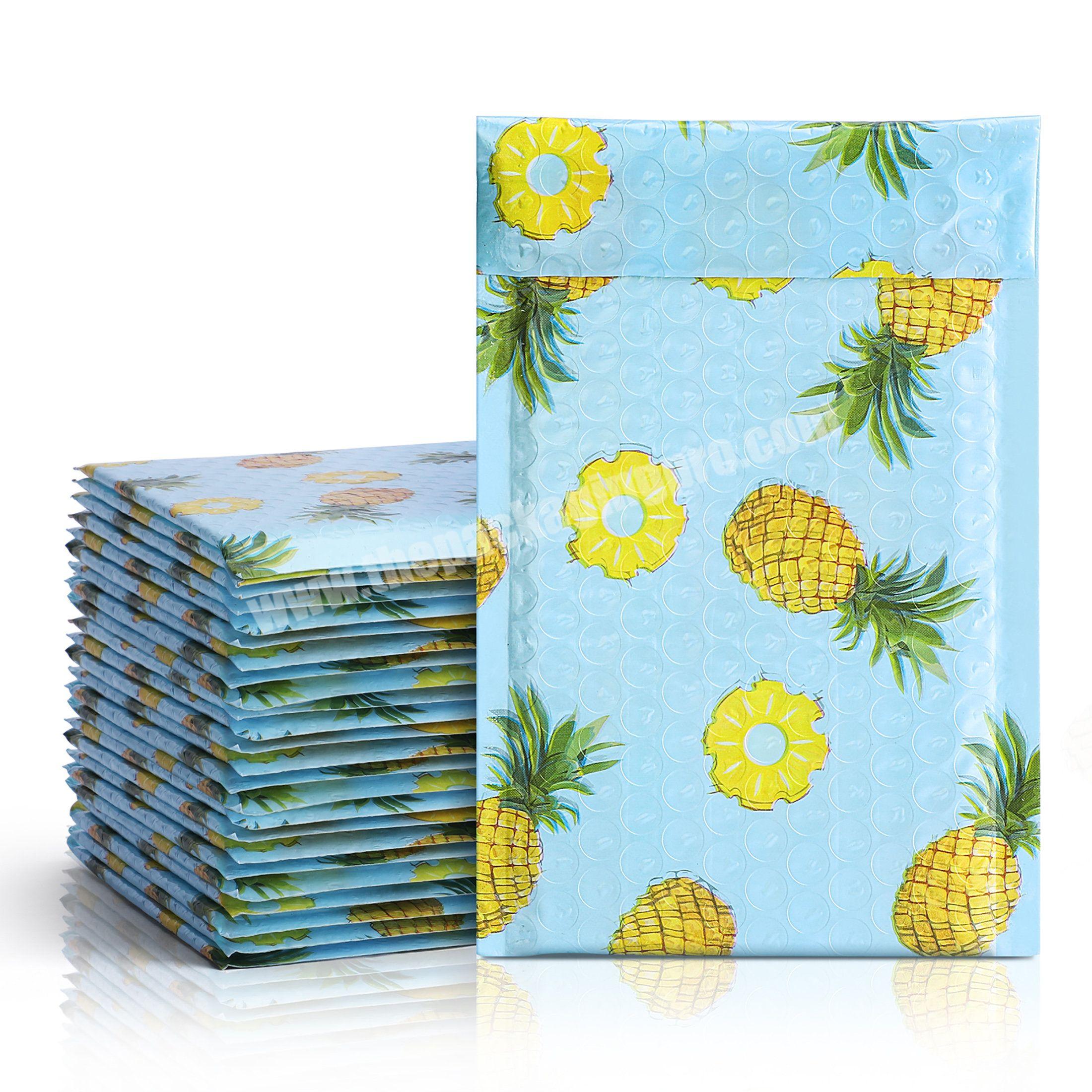 6*10\ Custom  Pineapple Strong Adhesion Waterproof Eco-Friendly Shipping Bags Poly Bubble Mailer With Logo