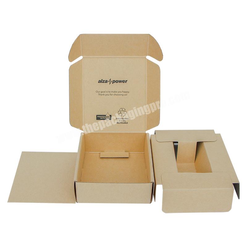 Airplane box brown kraft mailer paper box customized printing inside and outside box with insert