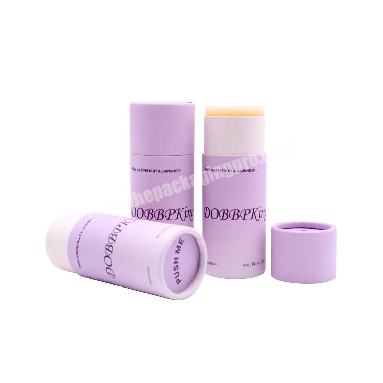 Biodegradable CMYK 4 Color Offset Printing Kraft Push Up Cosmetic Solid Deodorant Stick Paper Container Tube