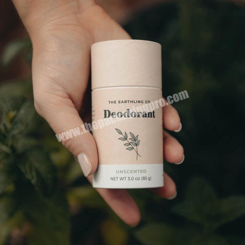Biodegradable Cardboard Container Lip Balm Deodorant Packaging Recyclable Push up Kraft Paper Tube