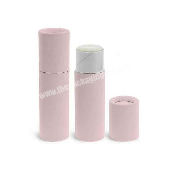 Biodegradable Cmyk Offset Printing Push Up Cosmetic Deodorant Stick Containers Kraft Lip Balm Paper Tube