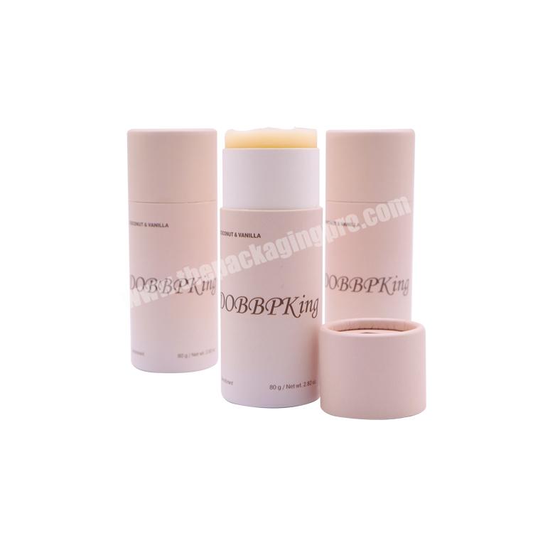 Biodegradable Empty Cylinder Cosmetic Cardboard Lip Balm Kraft Paper Tube Packaging For Lipstick