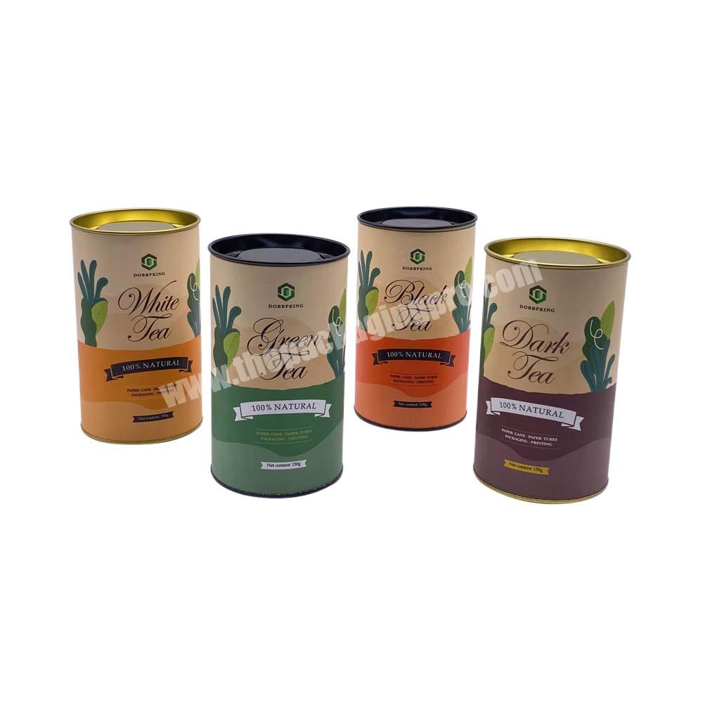Biodegradable Food Grade  Protein Powder Superfood Cardboard Cylinder Tube Packaging Paper Canister