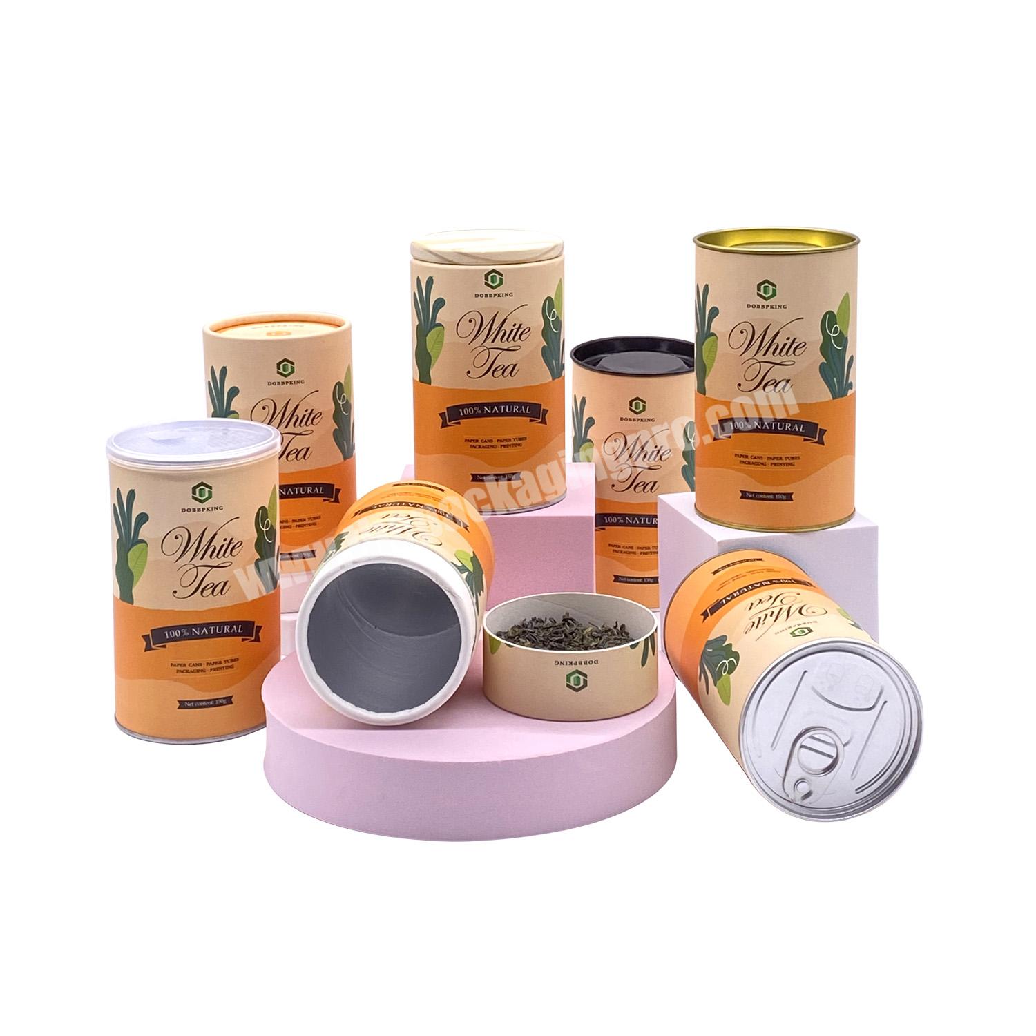 Biodegradable Food Grade Tea Cylinder Cardboard Packaging Custom Airtight paper tube