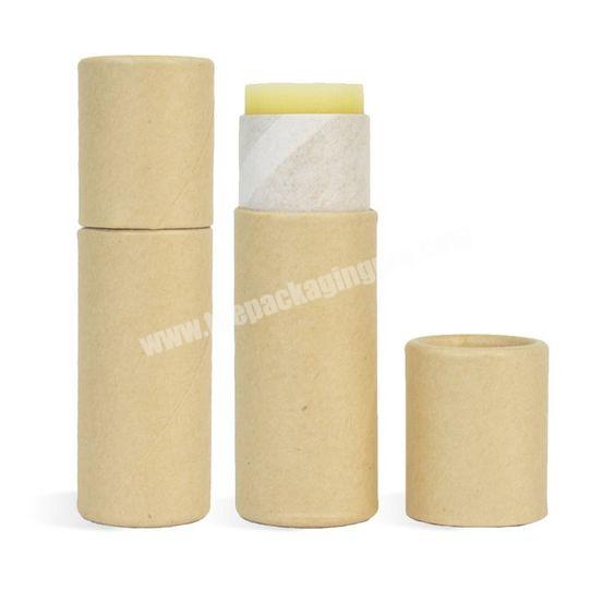 Biodegradable Paper 0.5oz  Lip Balm Deodorant Sticks Natural Tube Push Up Cardboard Packaging For Cosmetic