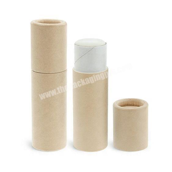 Biodegradable Paperboard Cosmetic Stick Deodorant Lip Balm Skincare Type Container Push Up Paper Tube Packaging