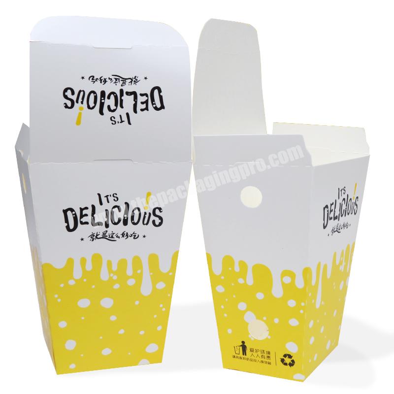 Biodegradable Take Away Potato Chips Fast Food package  Disposable Paper Boxes