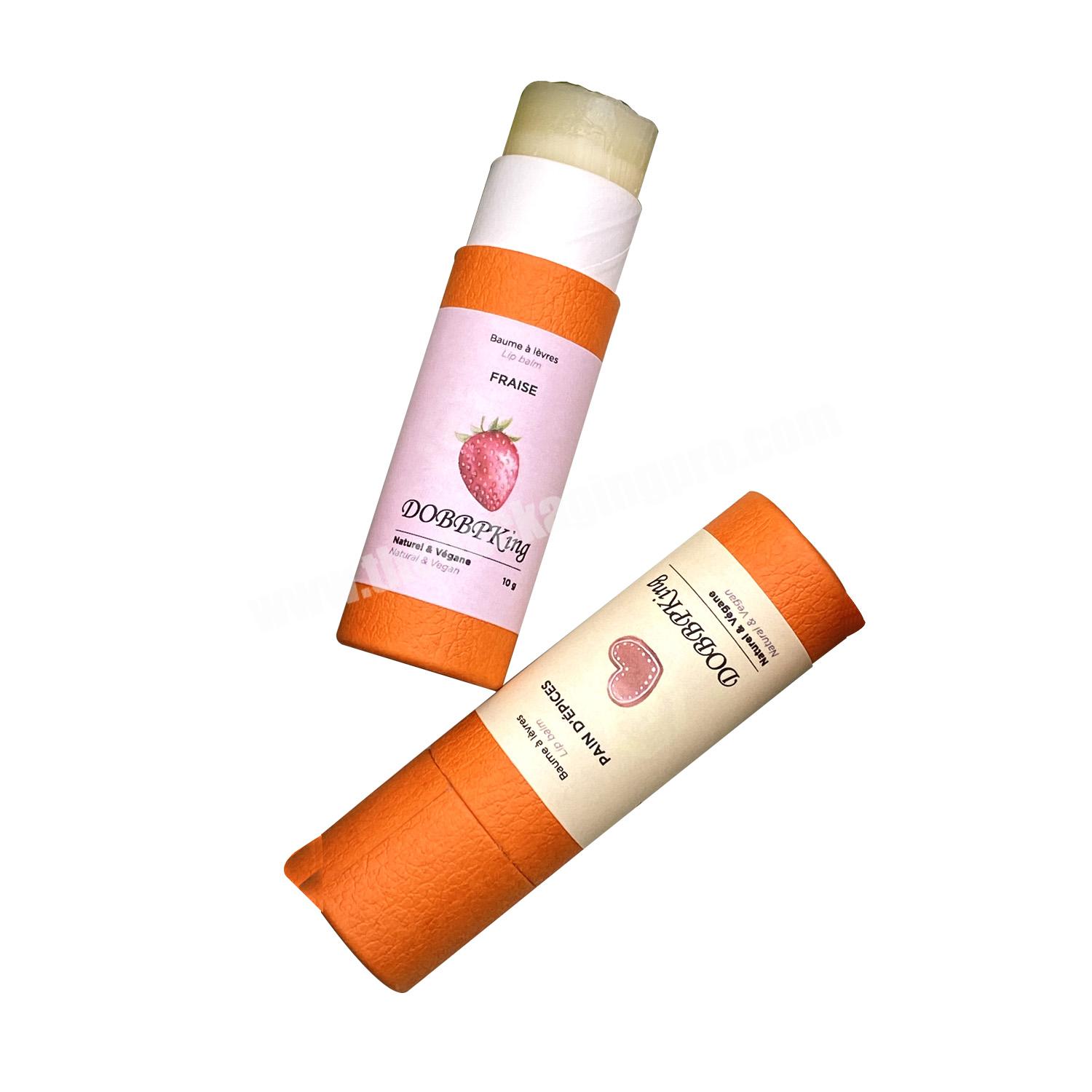 Biodegradable cardboard chapstick Lip Balm container paper tube packaging For cosmetics