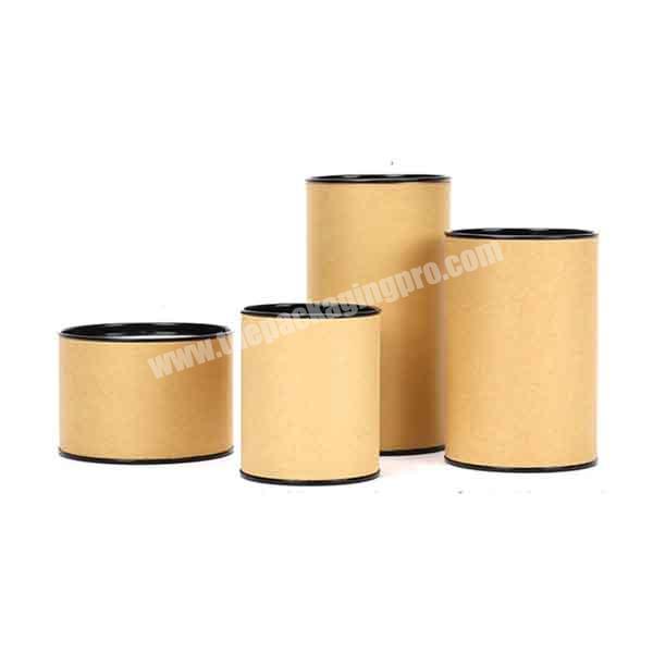 Biodegradable cardboard round coffee tea powder packaging tube airtight seal kraft paper container