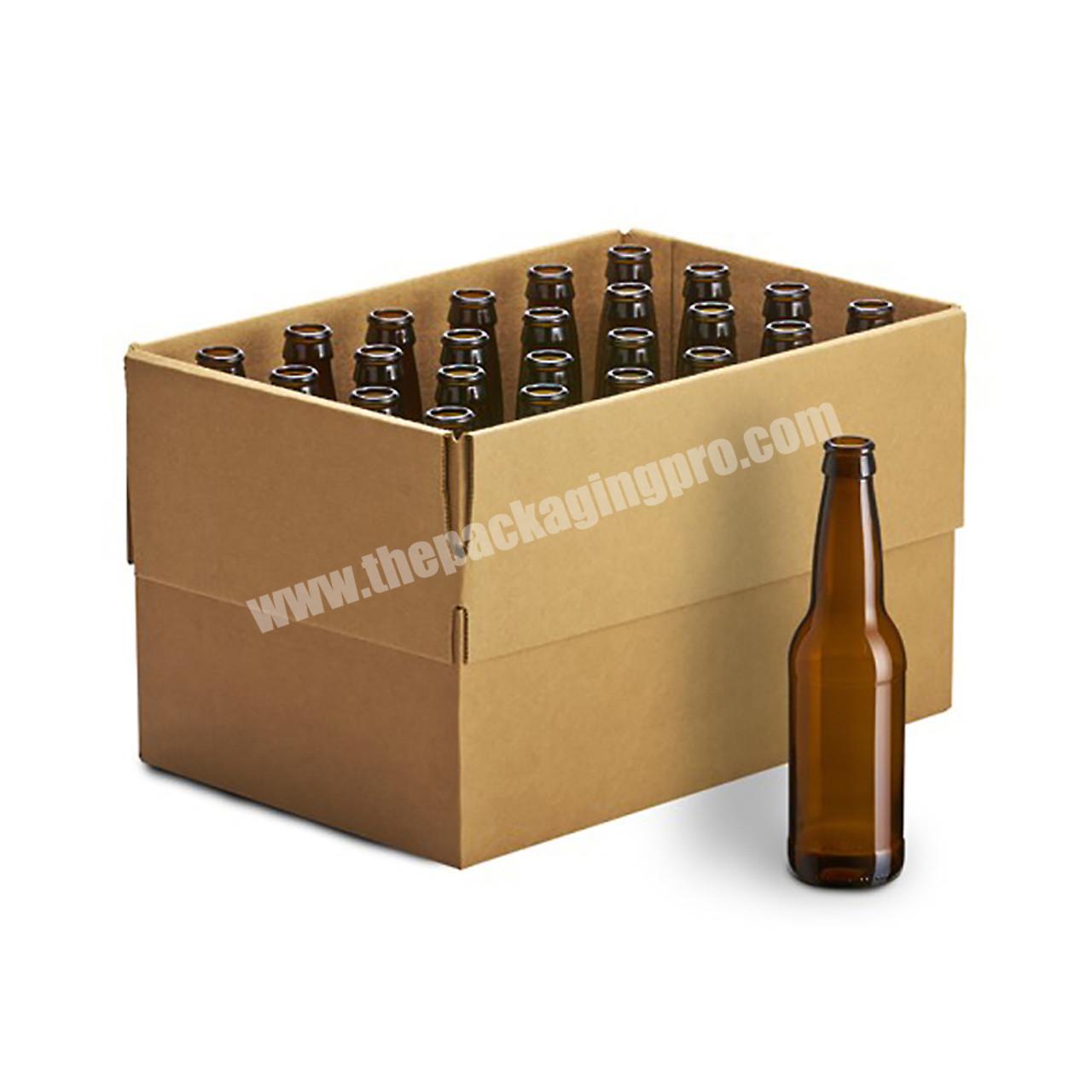 Biodegradable printed sturdy paper cardboard construction pack beer bottle box packaging