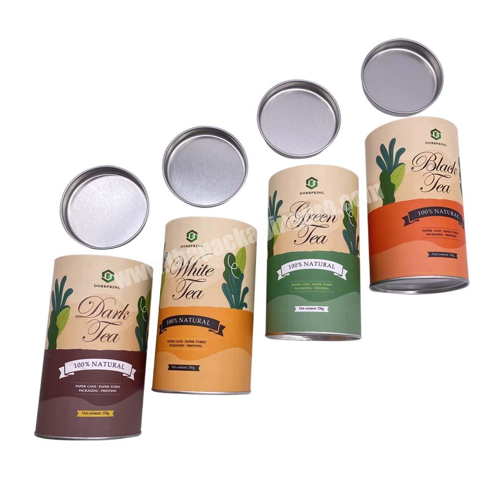 Biodegradable round printing cardboard food grade cylinder cookie tin can paper jar package tube