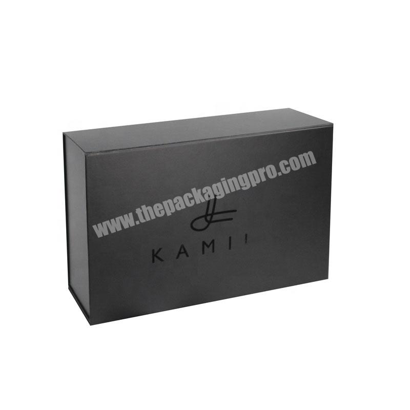 Black Folding Magnetic Box Color With UV Logo For Packaging