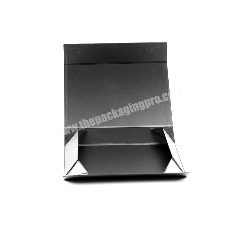 Black Packaging Custom Magnet Folding Paper Flat Pack Boxes Luxury Magnetic Folding Gift Box