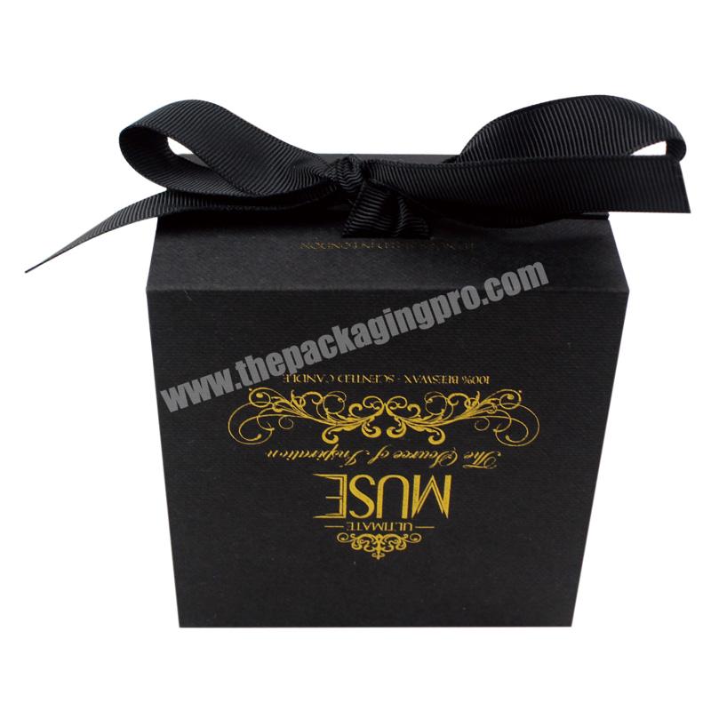 Black Paper Custom Logo Design Magnetic Closure Cardboard Packaging Box For Gift