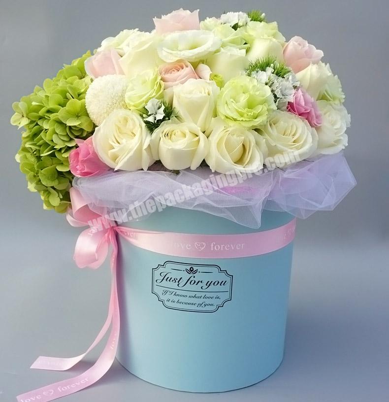 Black White Custom Logo Cardboard Large Round Carton Flower Box Luxury Gift Box