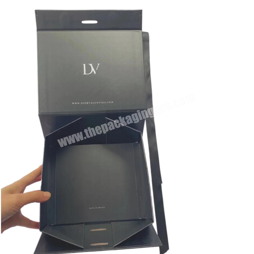 Black Wholesale Custom Logo Premium Luxury Cardboard Paper Gift Wig Hair Extension Magnetic Packaging Box Customized