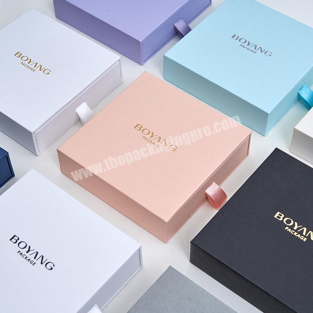 Boyang Custom Color Luxury Drawer Cardboard Paper Jewelry Packaging Box Set
