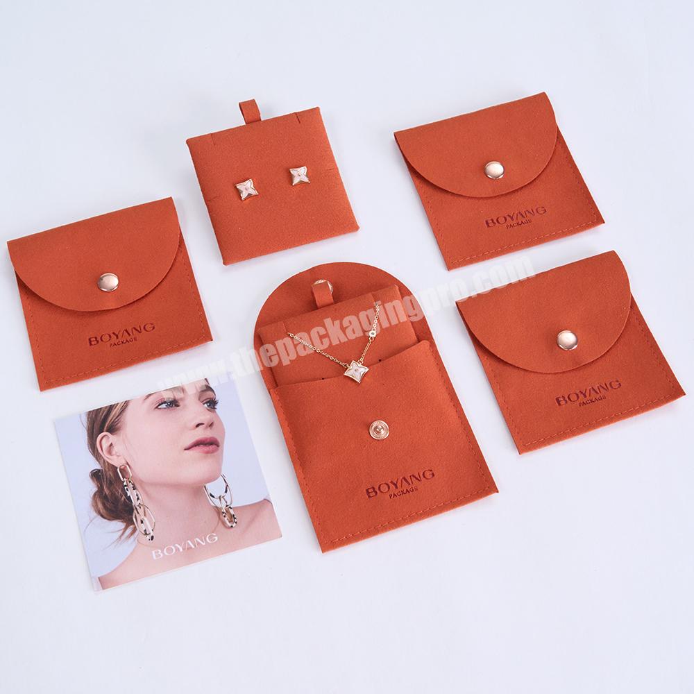 Boyang Custom ECO Friendly Fashion Luxury Suede Microfiber Jewelry Necklace Earring Bag Pouch