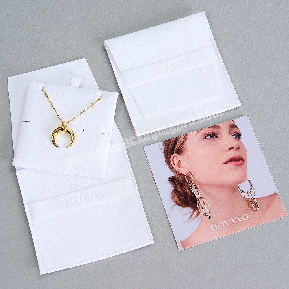 Boyang Custom Fashion White Microfiber Jewelry Bag Pouch Packaging