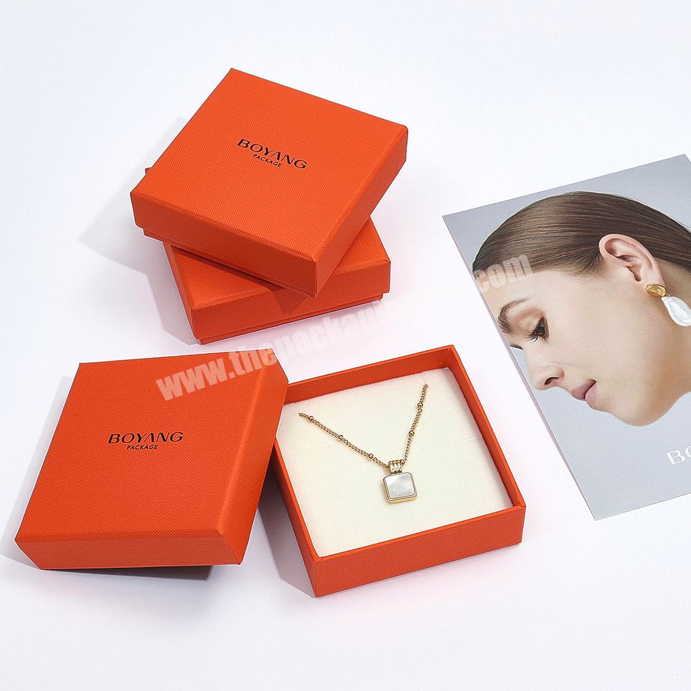 Boyang Custom Lid and Base Paper Gift Earring Jewelry Packaging Necklace Box