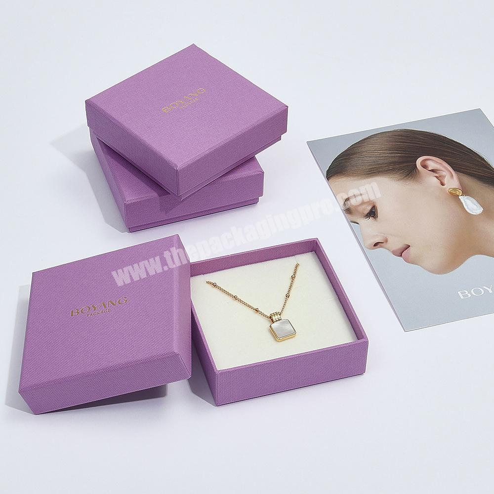 Boyang Custom Logo Cardboard Paper Earring Necklace Bracelet Jewelry Box Packaging