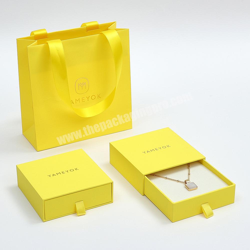 Boyang Custom Logo Printed Cardboard Paper Drawer Luxury Paper Necklace Earring Jewelry Box Packaging