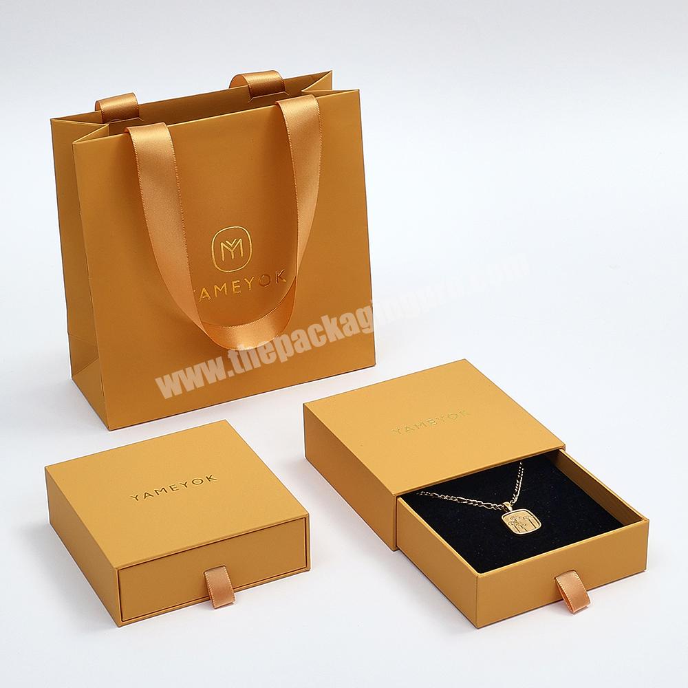 Boyang Custom Logo Printed Cardboard Sliding Necklace Jewelry Packaging Boxes Set