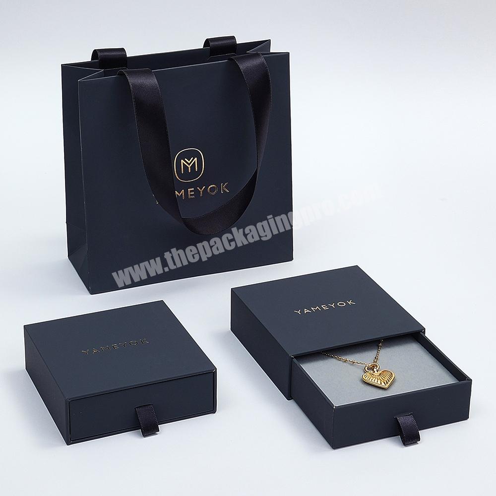 Boyang Custom Logo Printed Drawer Jewelry Box Ring Earring Pendant Necklace Bracelet Gift Box Packaging