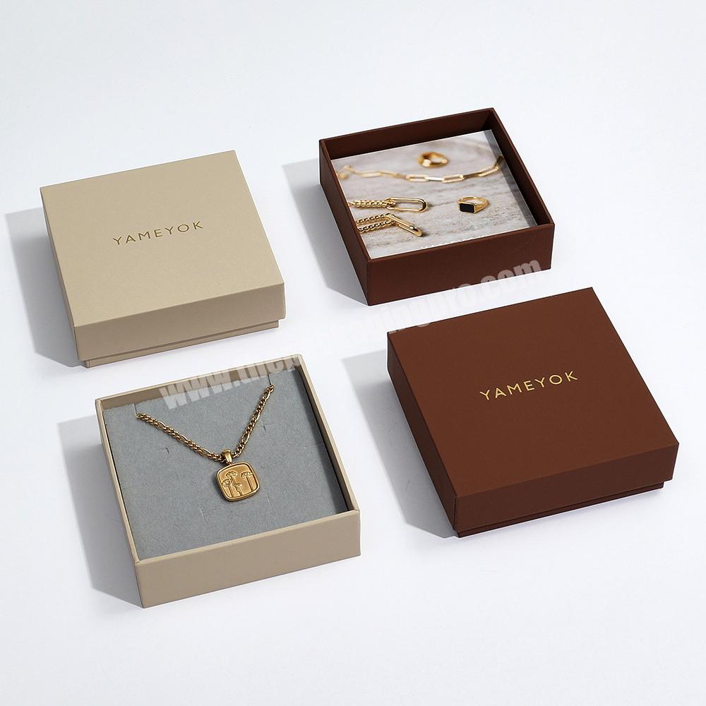 Boyang Custom Logo Printed Lid and Base Cardboard Paper Necklace Earring Jewelry Box Packaging