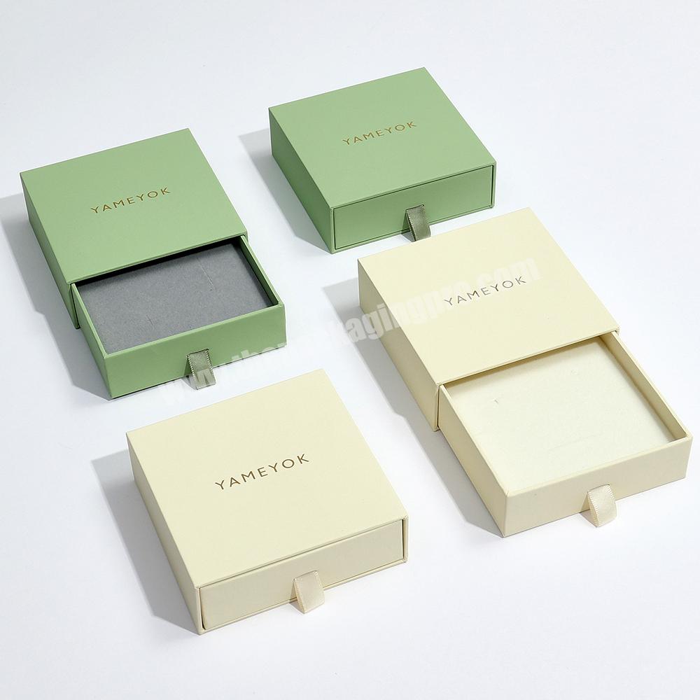 Boyang Custom Logo Printed Paper Luxury Sliding Jewelry Box Packaging Drawer Jewelry Box